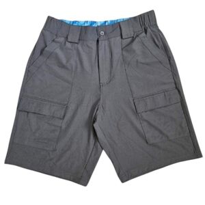 Realtree Nylon Cargo Shorts Sz Large Gray Black